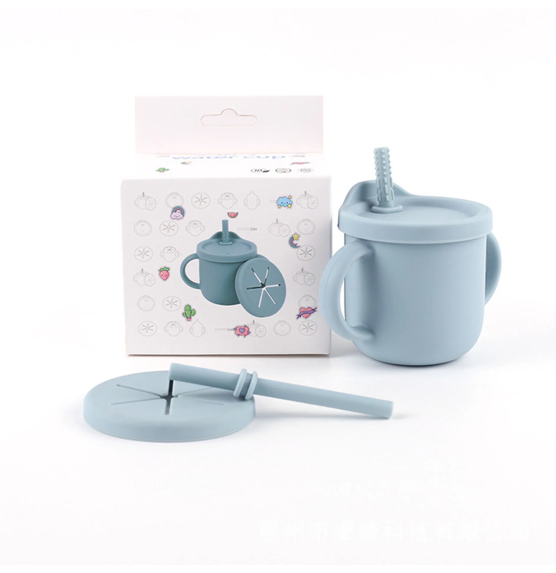 Food-Grade Silicone Toddler Straw Cup with Snack Container 5