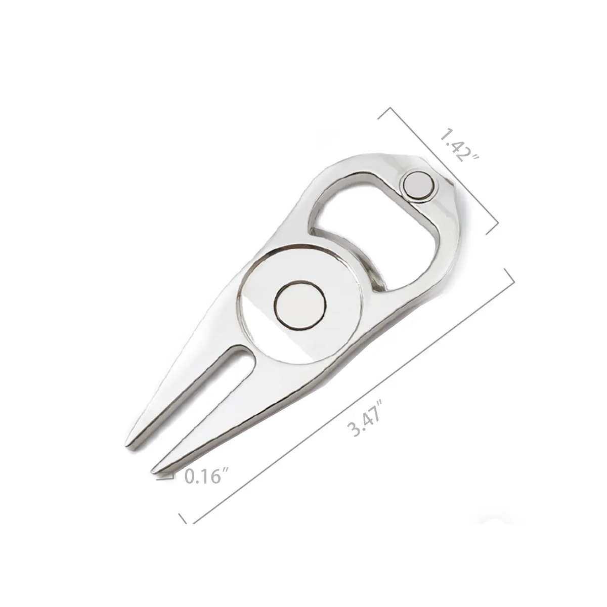 Multi Use Bottle Opener Green Fork Zinc Alloy Ball Marker 3