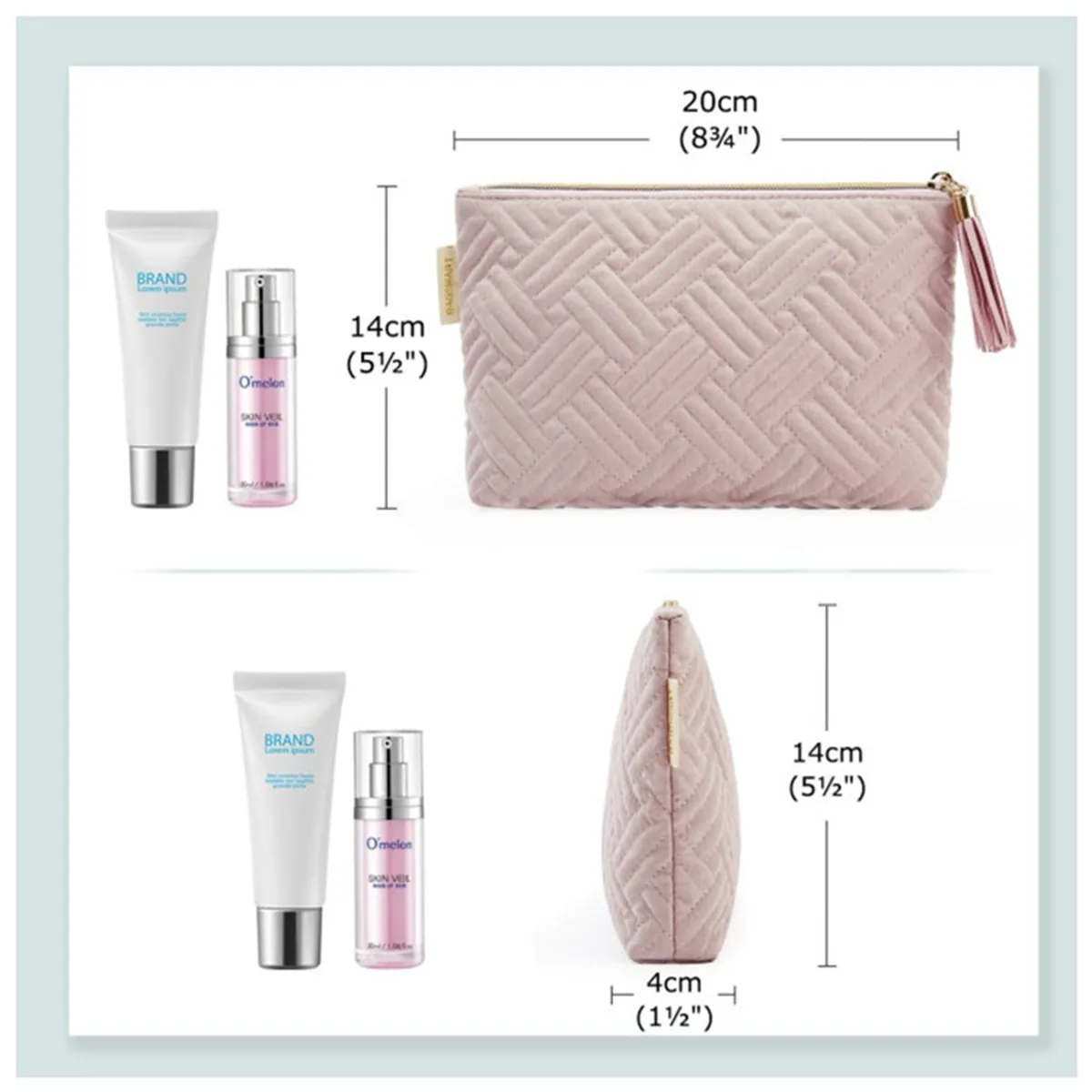 Small Cosmetic Bag Elegant Roomy Makeup Lipstick Pouch 4