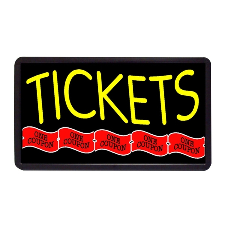 Tickets 13" x 24" Simulated Neon Sign 1