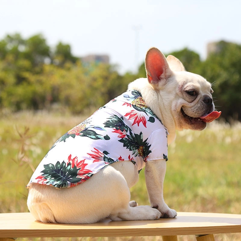 Pet Summer T-Shirts Hawaii Style Floral Dog Clothes 15