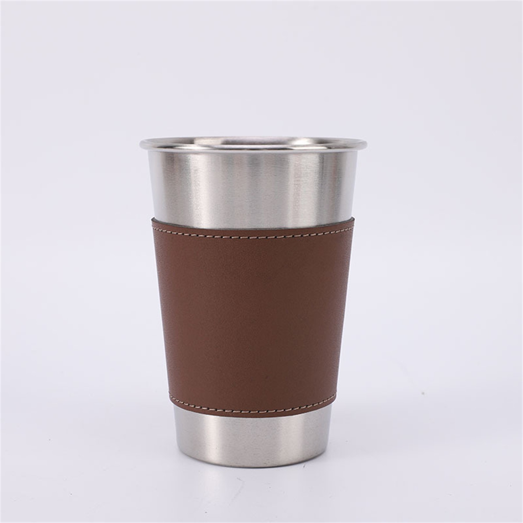 Stainless Steel Cup With Pu Leather Cover 4