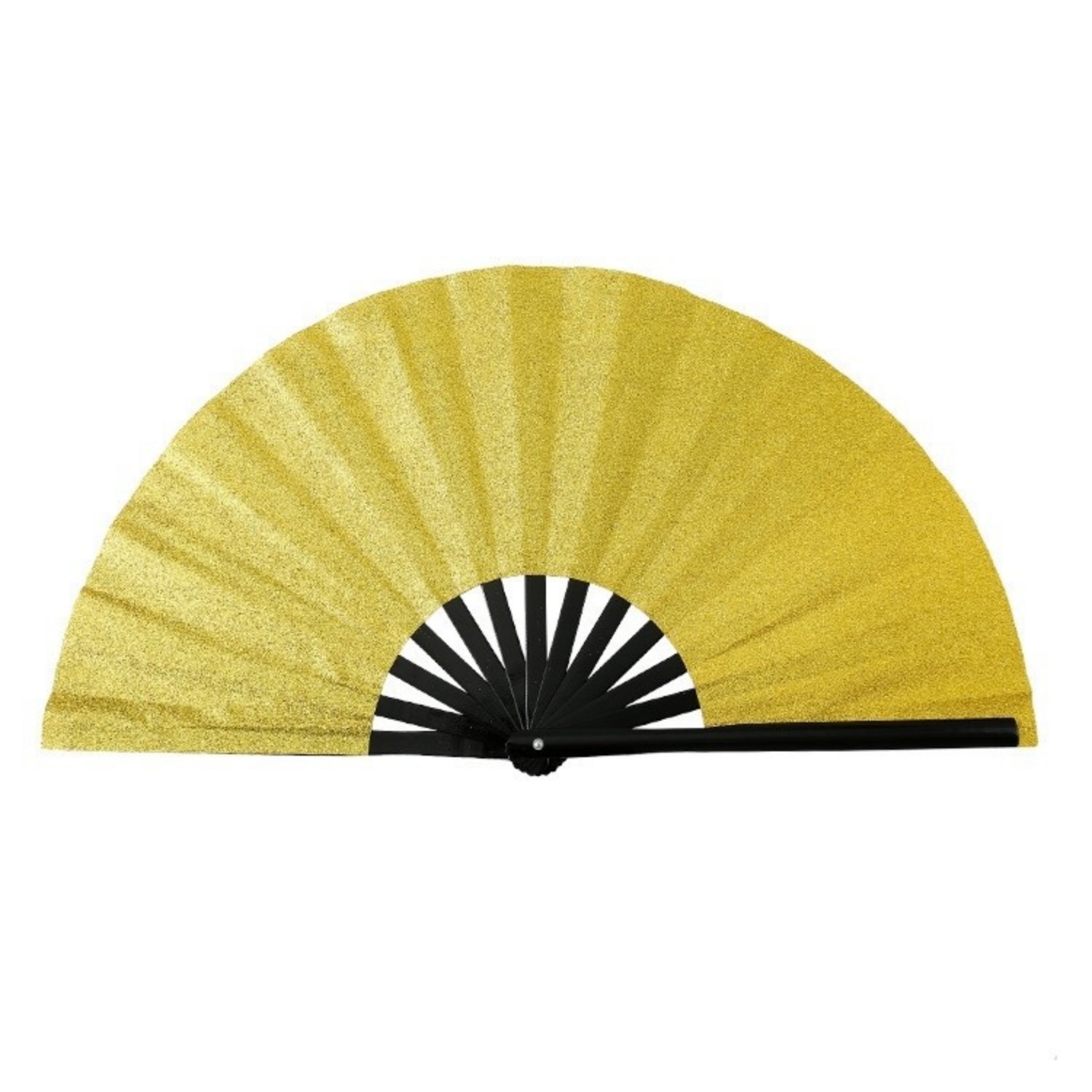 13 Inch Glitter Bamboo Handheld Folding Fan 5