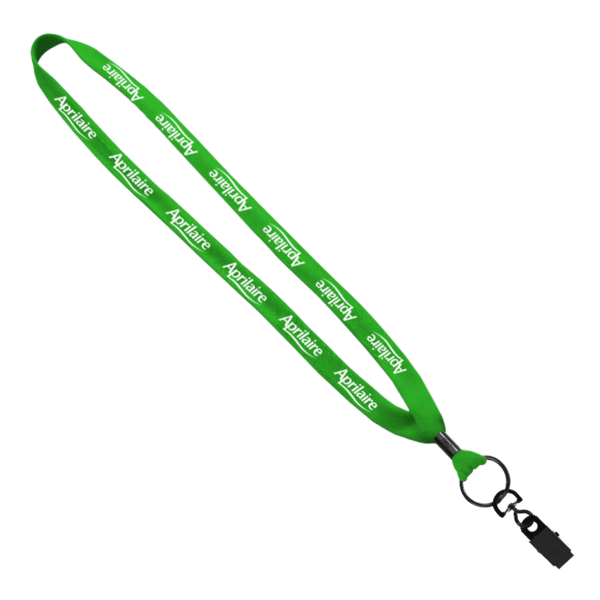 5/8" Polyester Shoelace Lanyard with Metal Crimp & Split-Ring 114