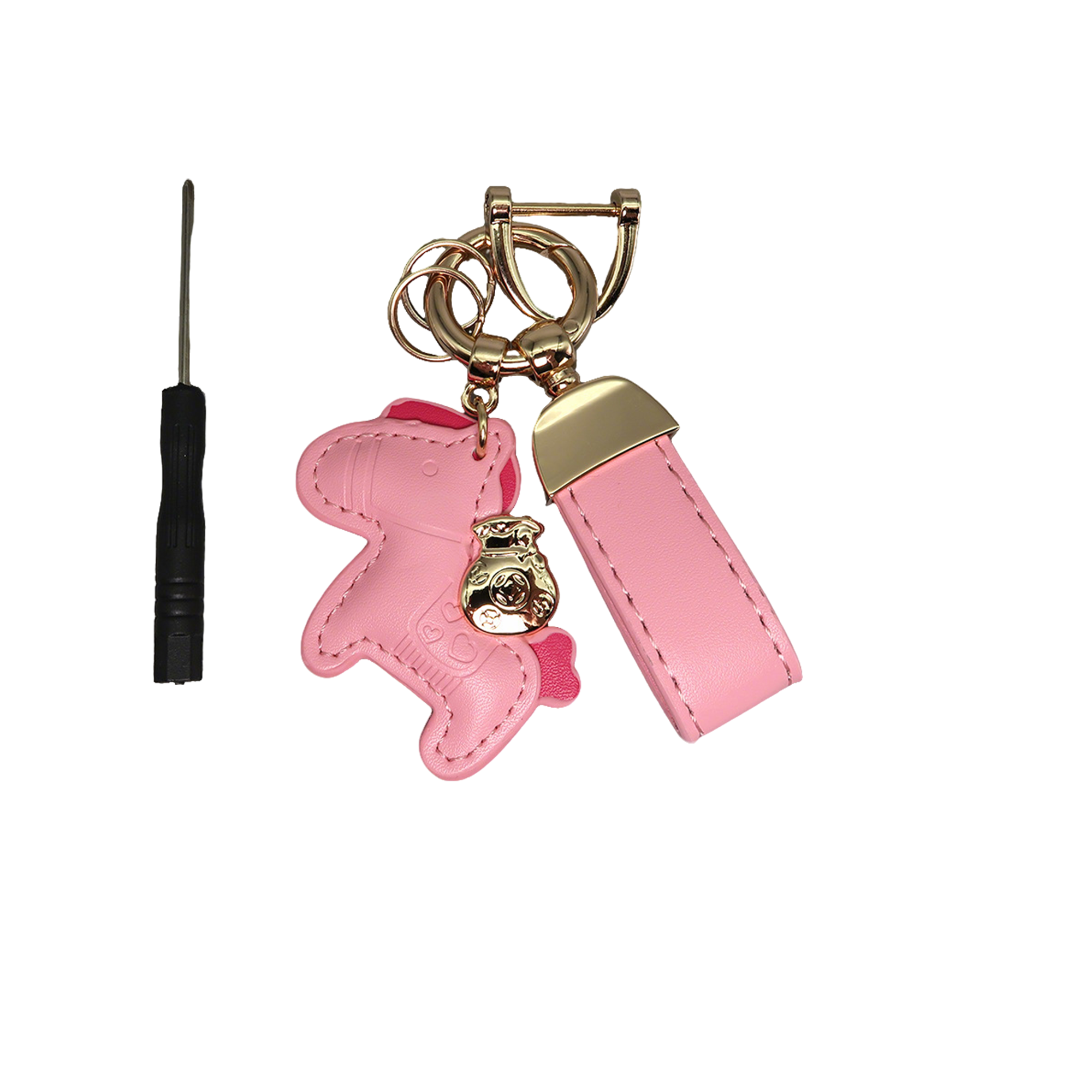Polyurethane Pony Figure Key Ring With Strap 6.7" Length 31