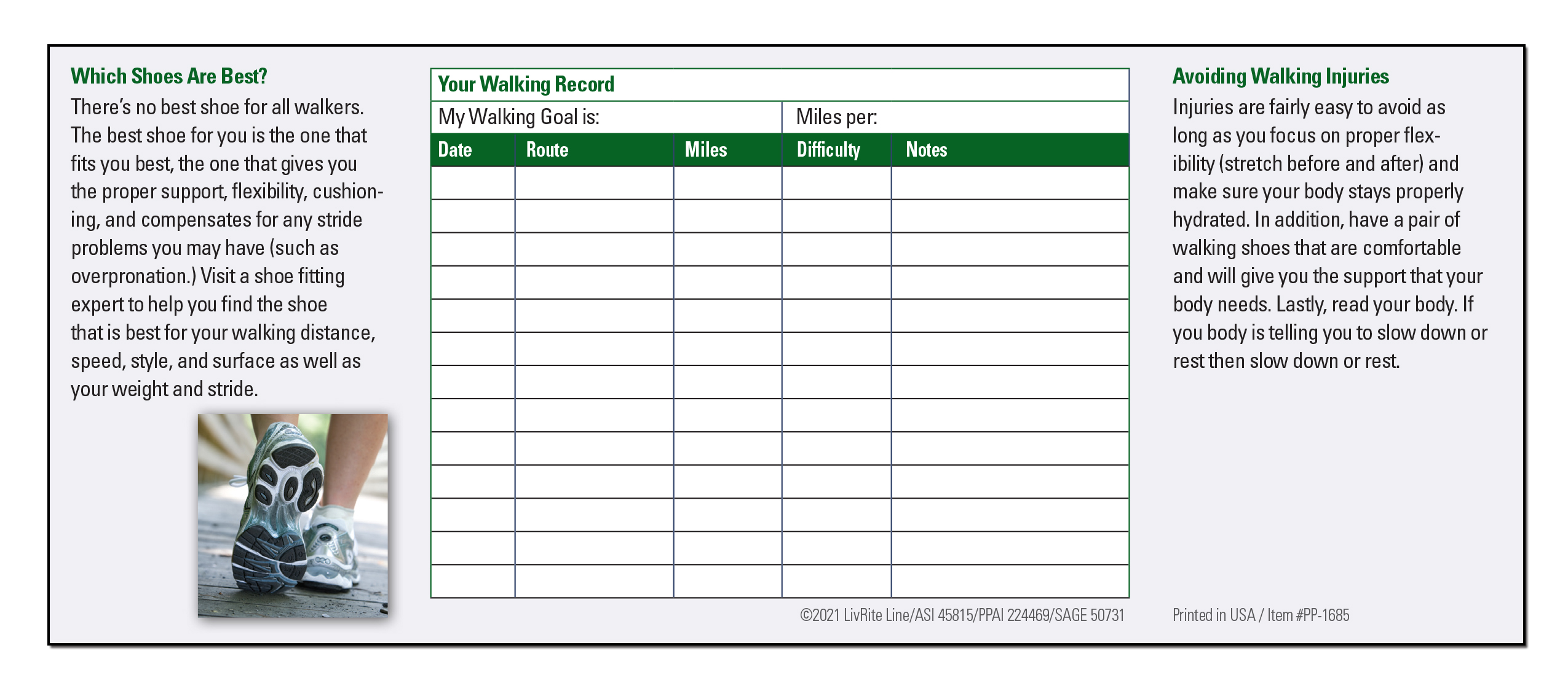 POCKET PAMPHLET - Walk for Fitness Pocket Pamphlet 2