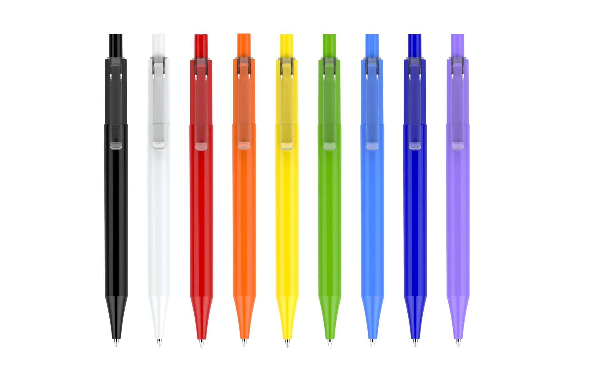 Rainbow Plastic Pens with clear clip 4