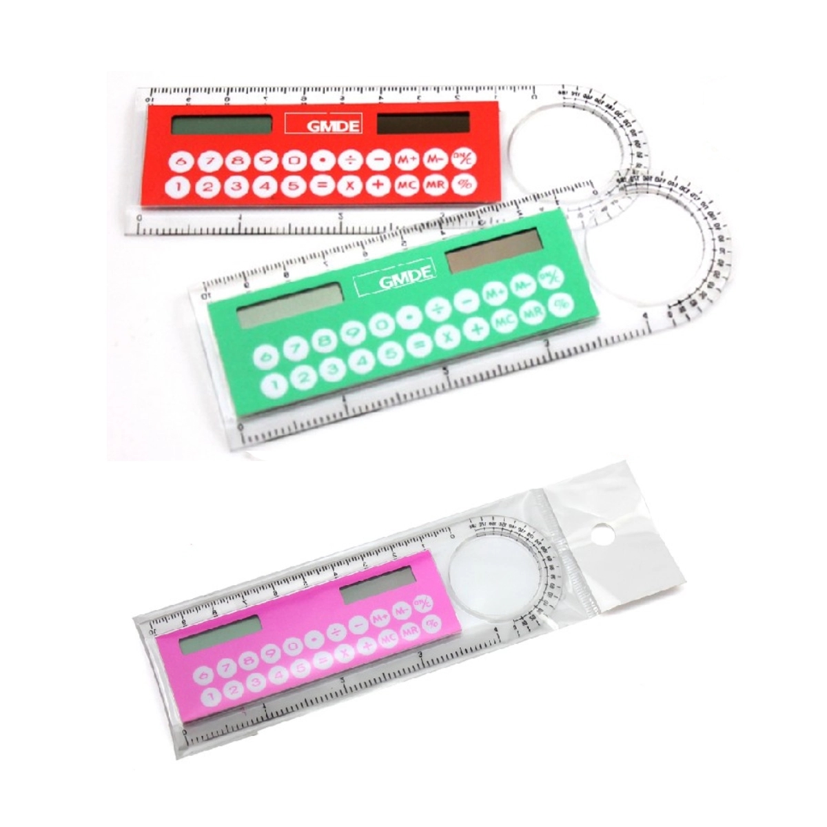Mini Solar Transparent Ruler Calculator with Magnifier 4