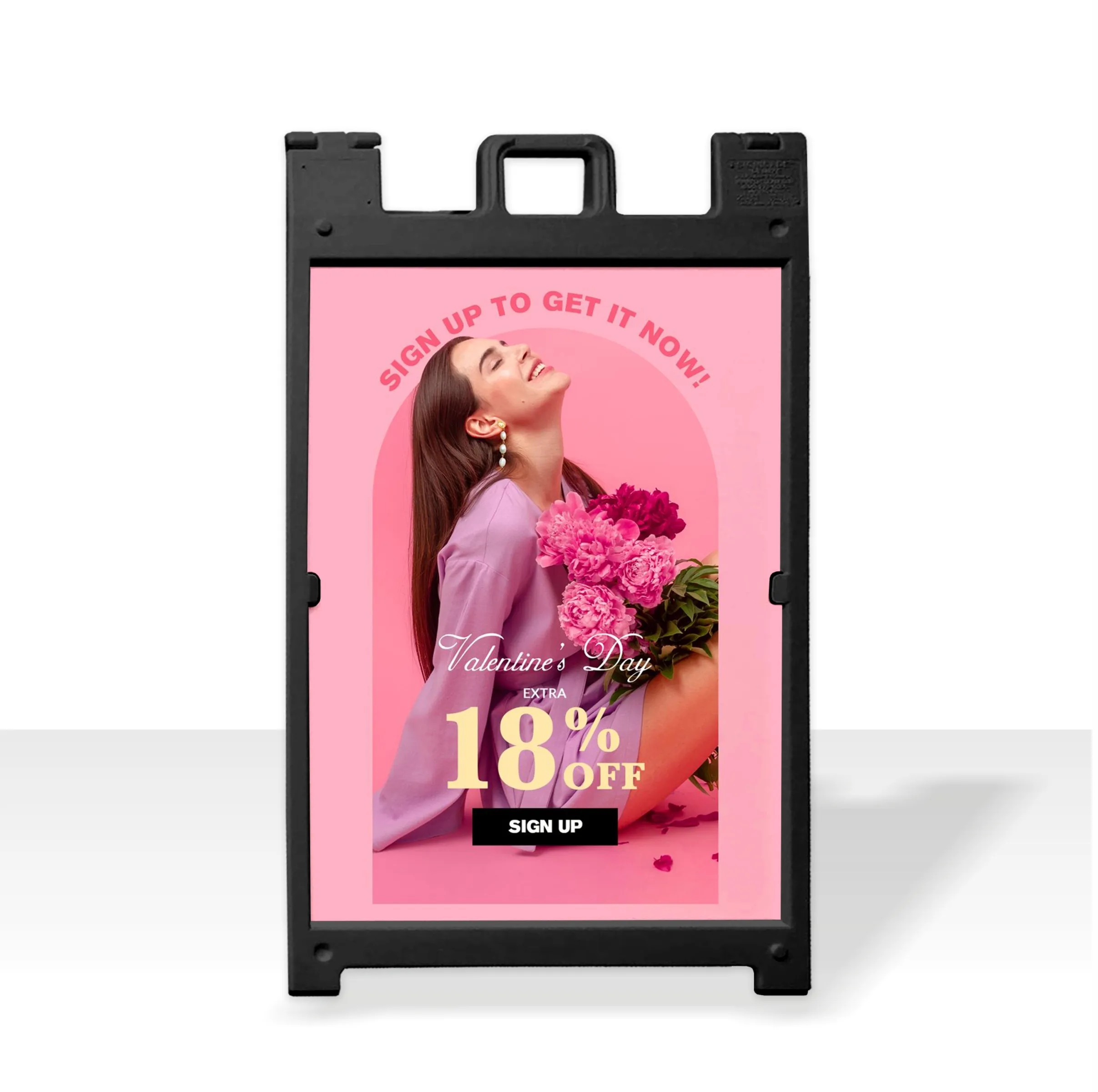 26.8" x 42.5" Plastic A Frame Kit w/ Stay Tabs - Black 2