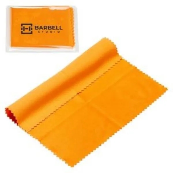 6" x 6" 220GSM Microfiber Cleaning Cloth in Clear PVC Case 18
