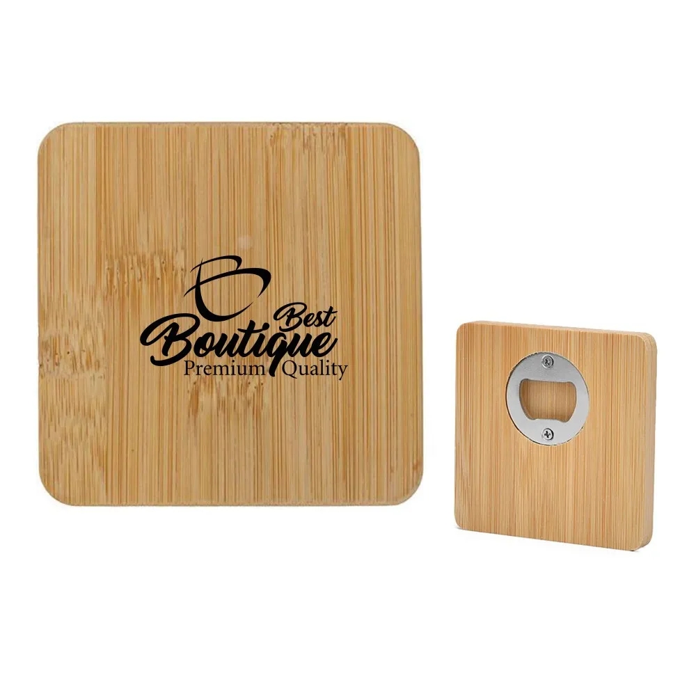 Wooden bottle opener magnetic bamboo refrigerator magnet 1