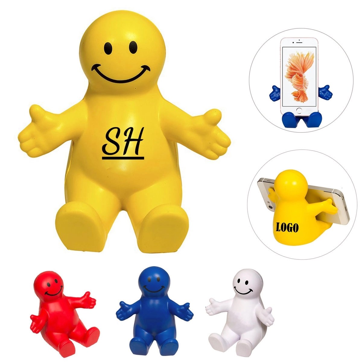 Custom Happy Dude Cell Phone Stand Stress Reliever 1