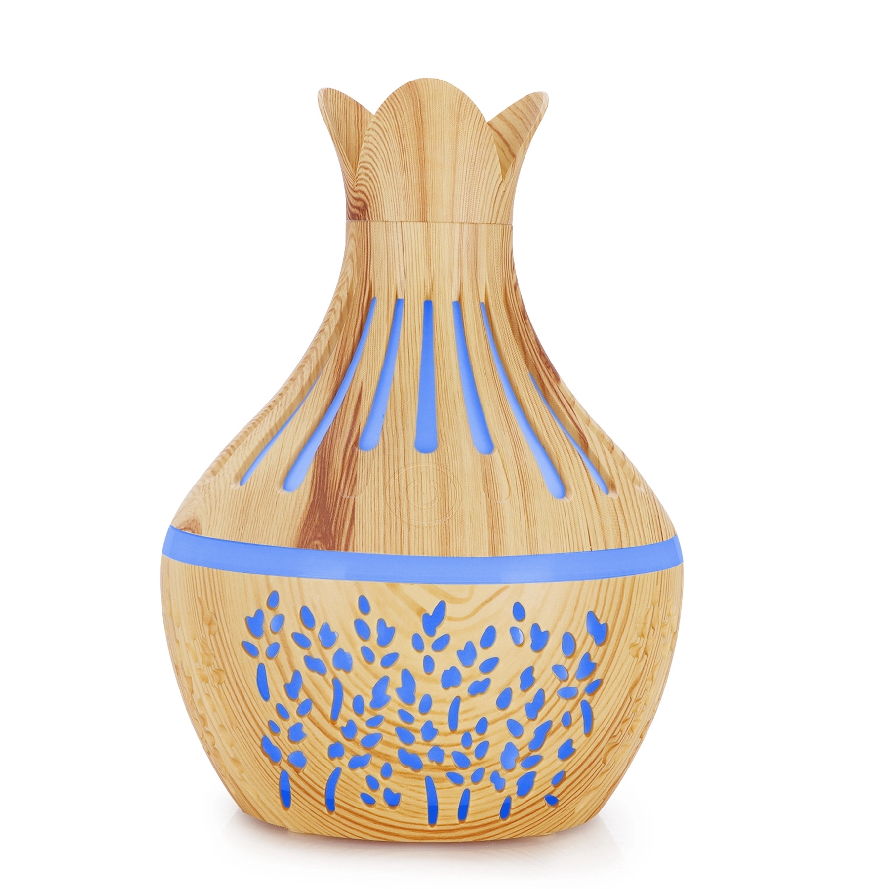 10 Oz. Carved Vase-shaped Wood Grain Aroma Air Humidifier 1