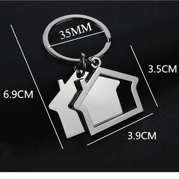 Metal House shaped Keychains For Real Estate 4