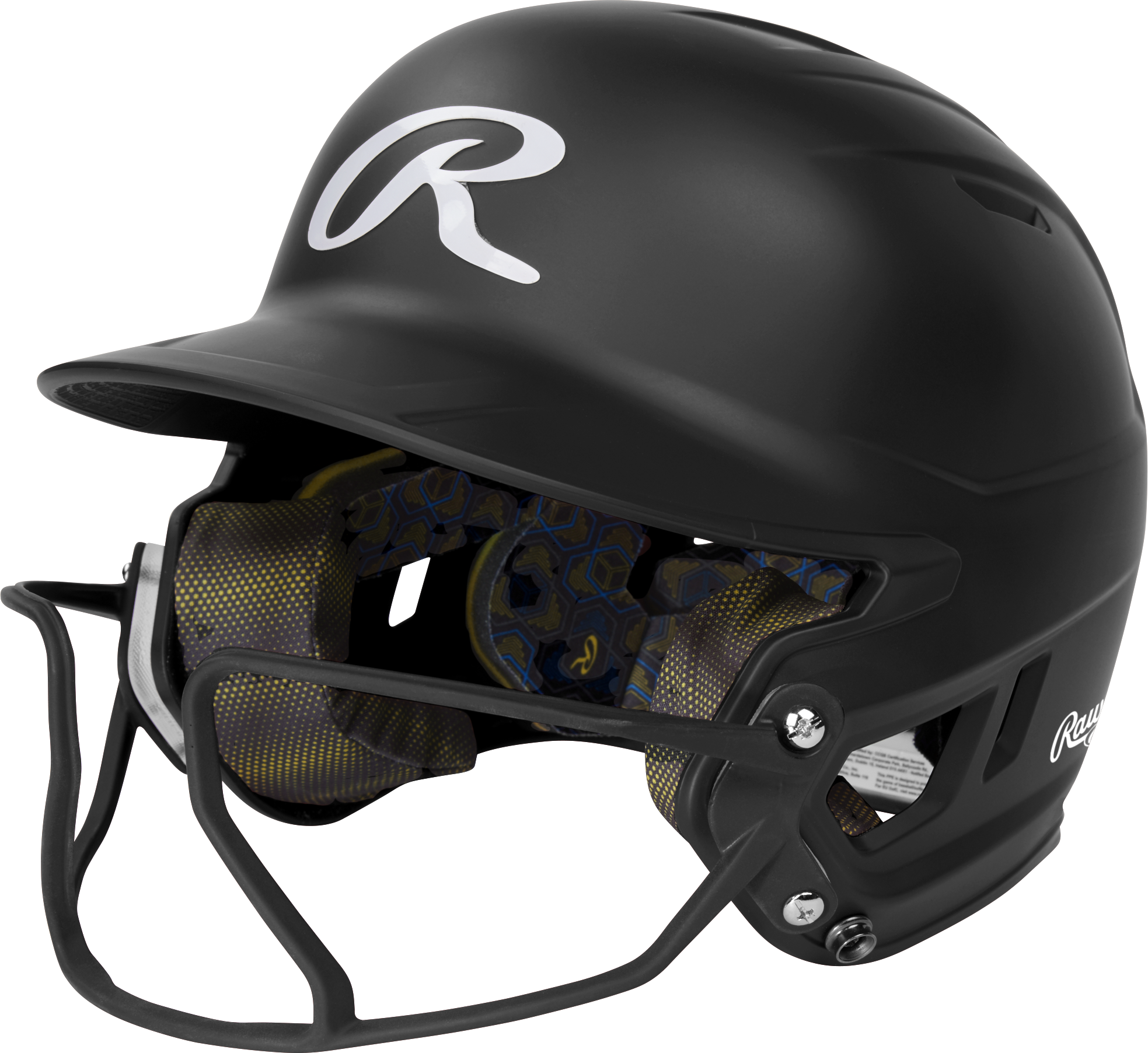 Rawlings Mach Hi-Viz 1-Tone Matte Batting Helmet with Attached Face Guard | Senior 3