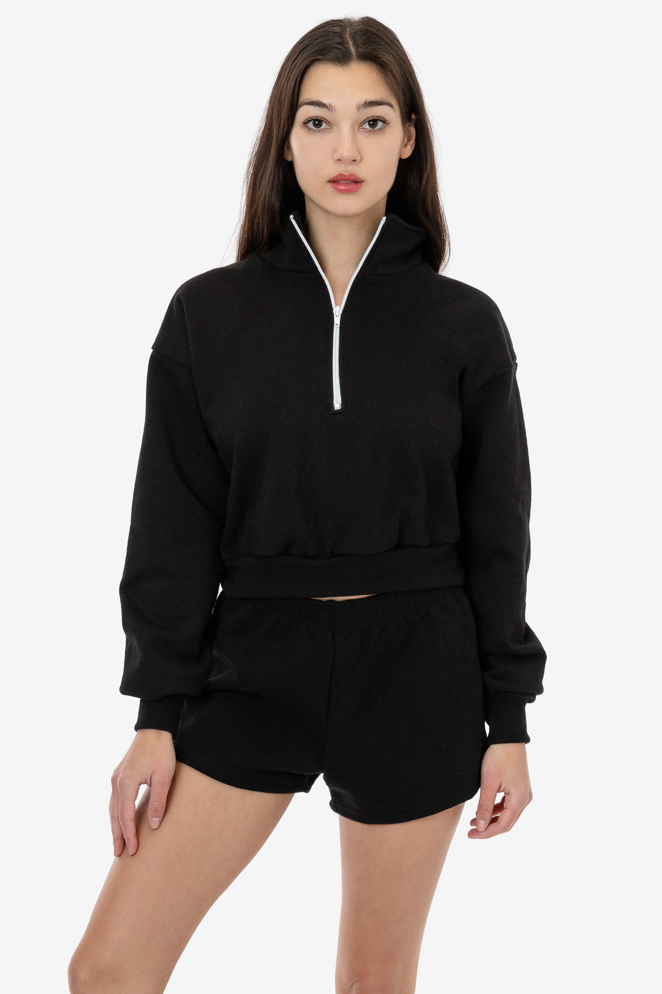 14 OZ HEAVY FLEECE CROPPED QUARTER ZIP PULLOVER 5