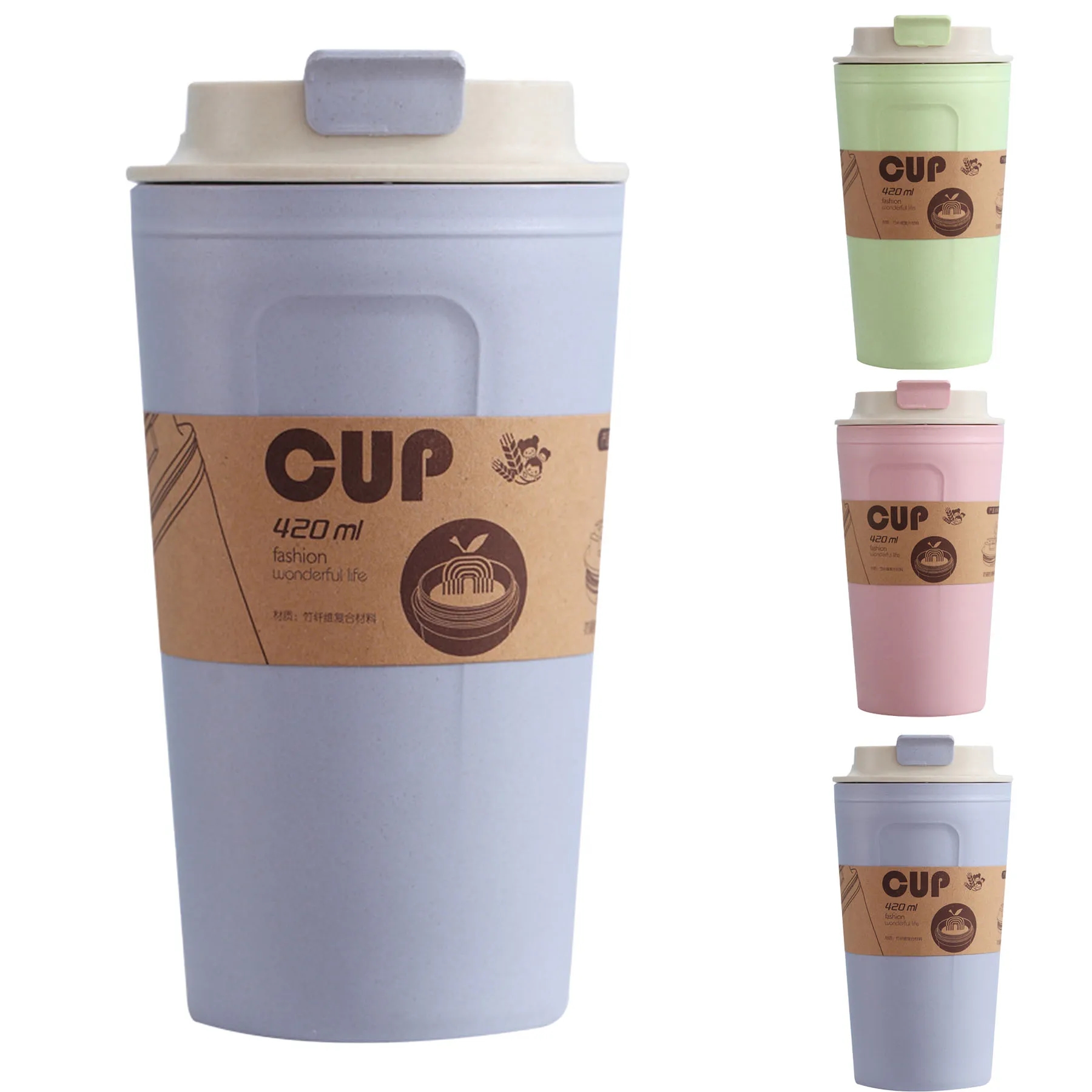 Bamboo mugs with covers 4