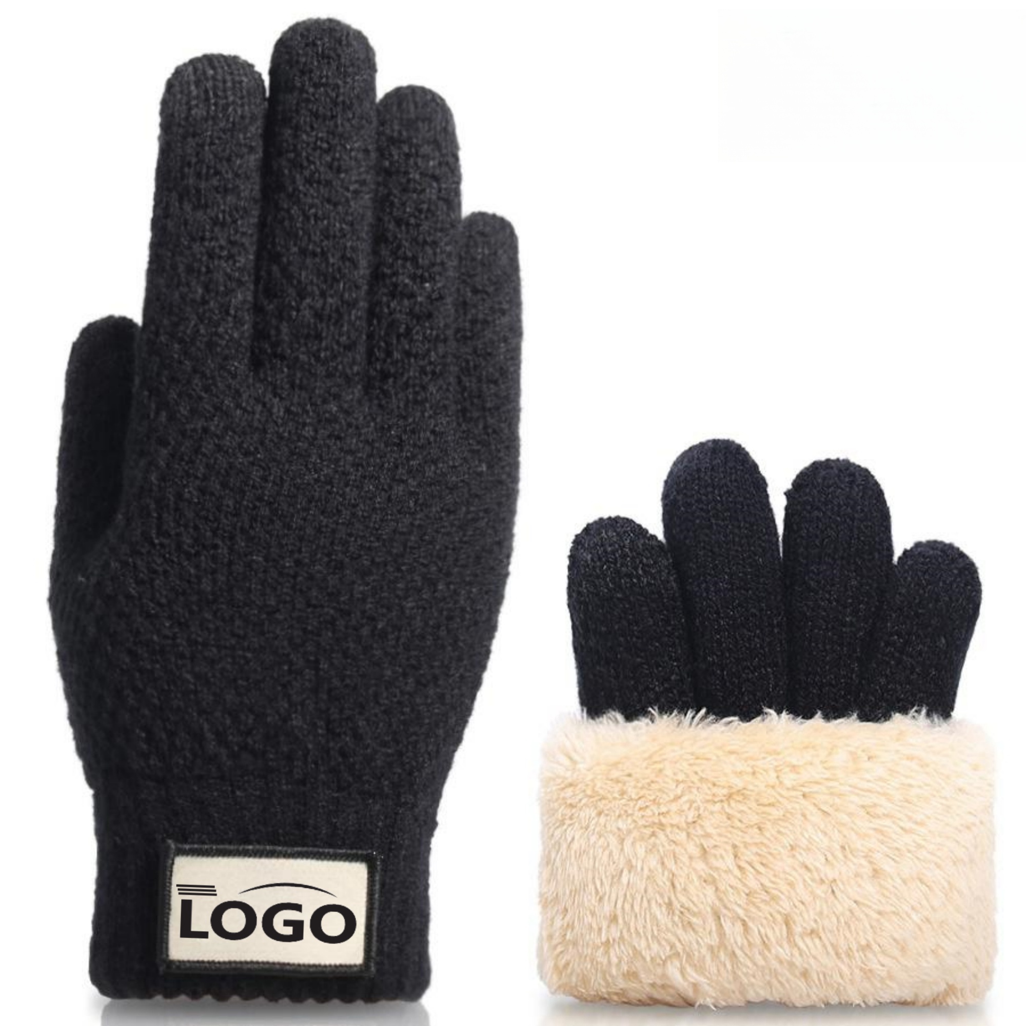 CozyTouch Thick Imitation Alpaca Gloves ?C Dual-Finger Compatible 2