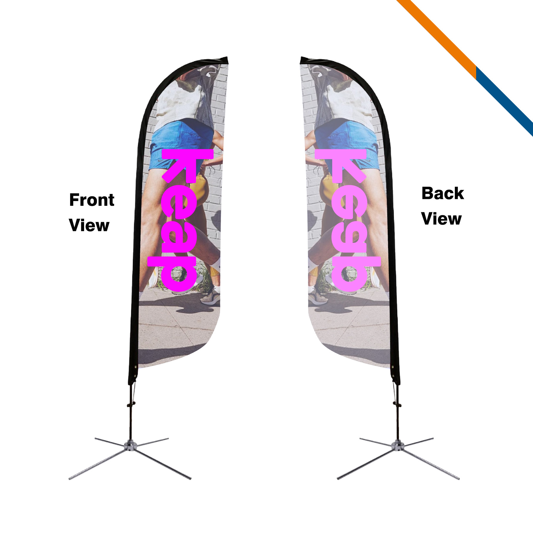 10' Sevi Single-Sided Feather Flag 1