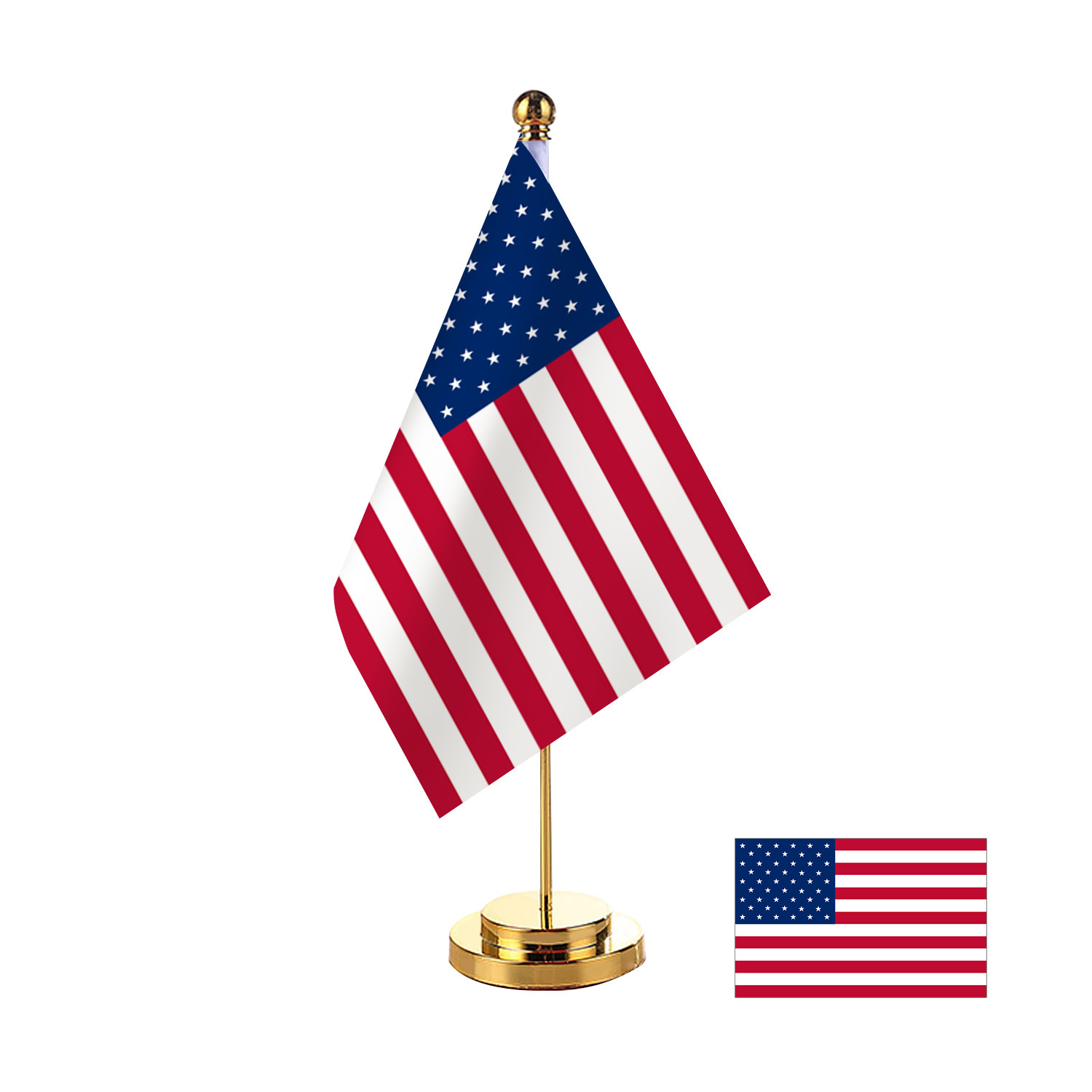 polyester full-color print metal plastic Table Desk Flag 6