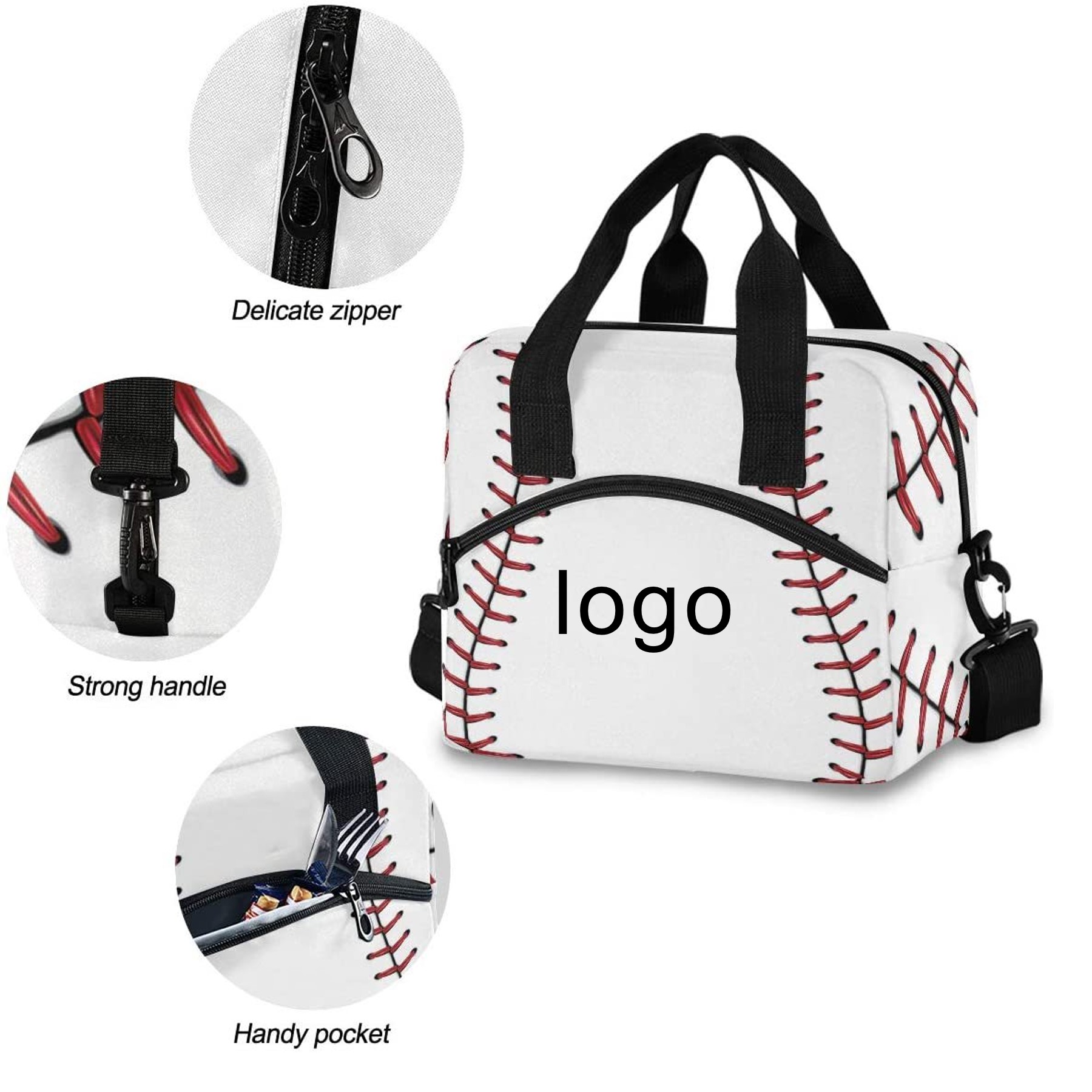 Baseball Printed Lunch Bag (direct import) 3