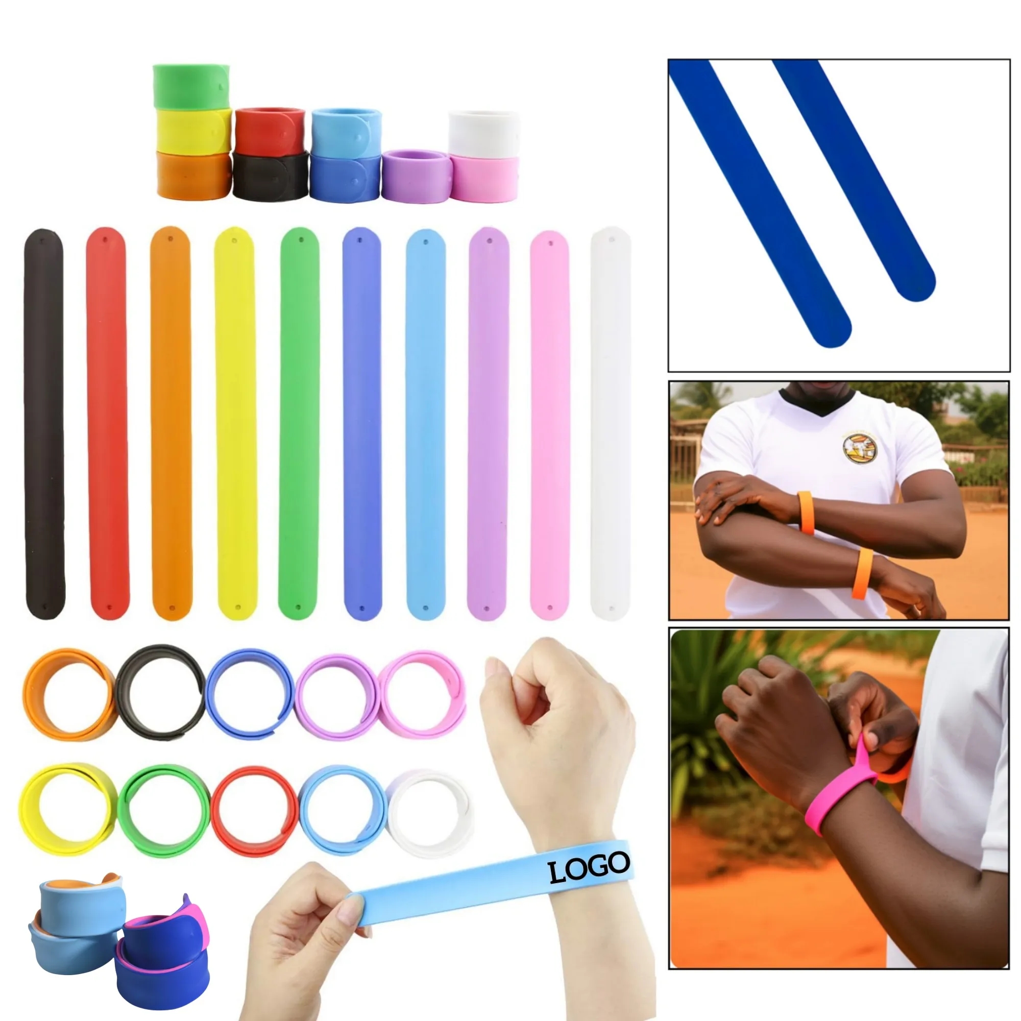 Custom Silicone Slap Bracelet Wristband 5