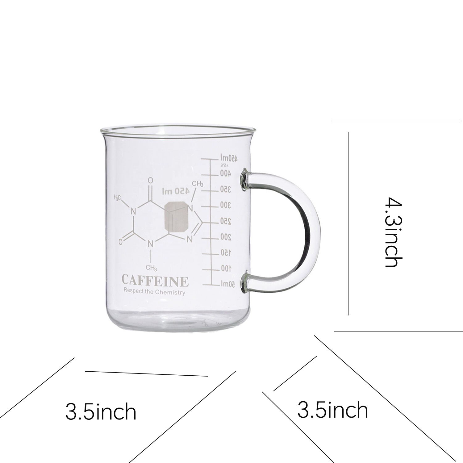 16oz Borosilicate Glass Measuring Mug w/Handle 12