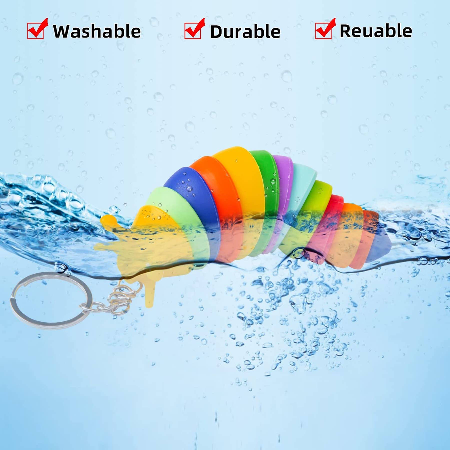 Caterpillar squishy stress reliever keychain with closure 4