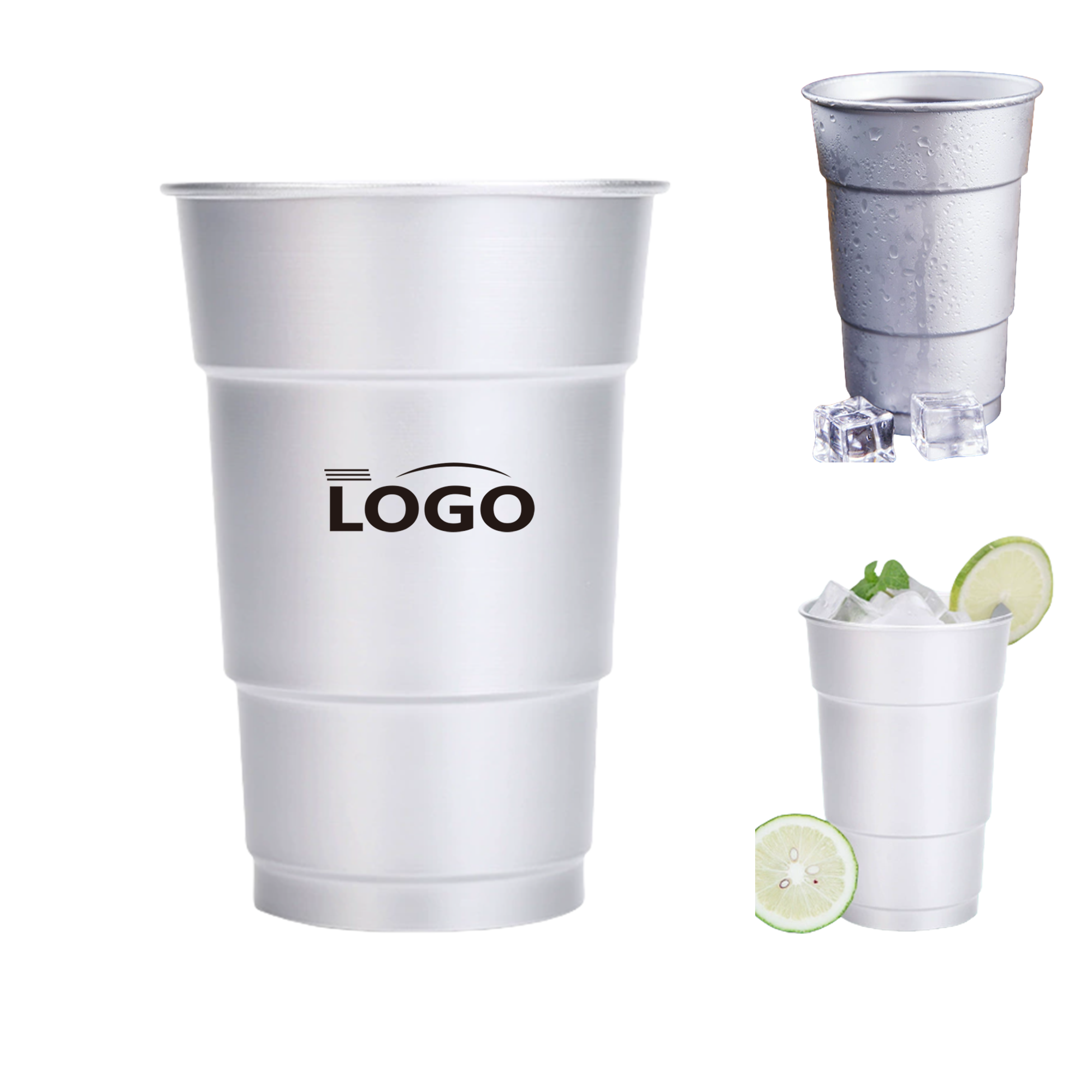 16oz Recyclable Aluminum Party Cup MOQ100, custom stadium cup with logo imprint 3