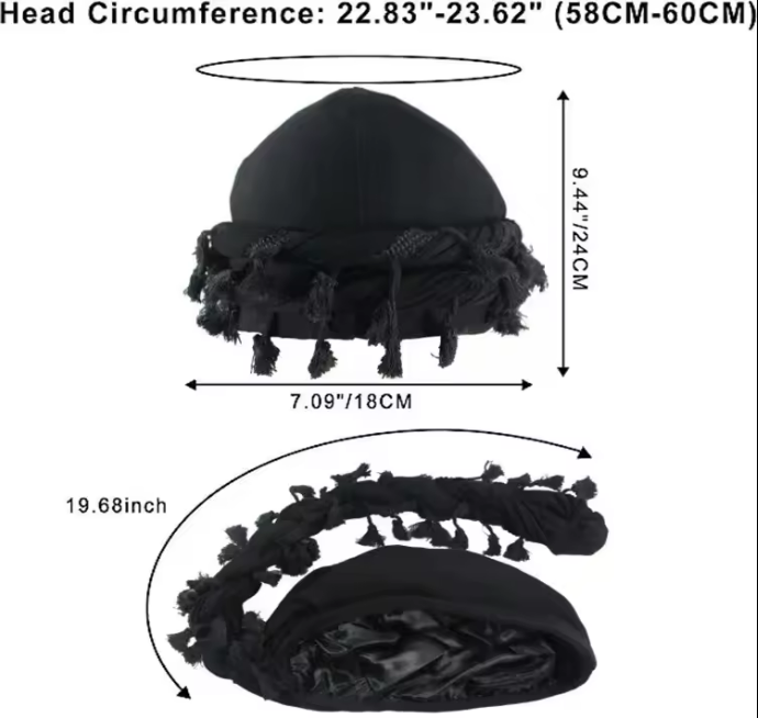 Satin Lined Muslim Turban 1