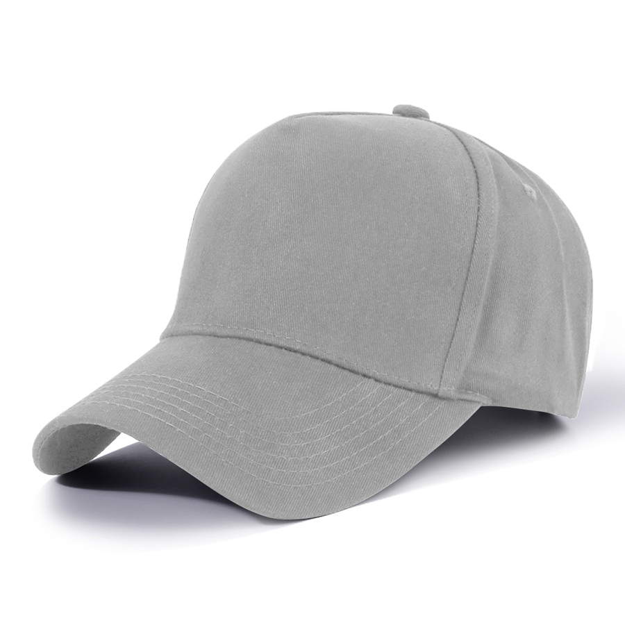 Stock Solid Color Cotton 5-Panel Baseball Cap 60