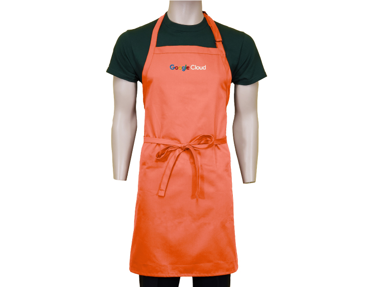24 in. x 33 in.Spun-Polyester Adjustable Bib Apron (Embroidery Logo/Text) 1