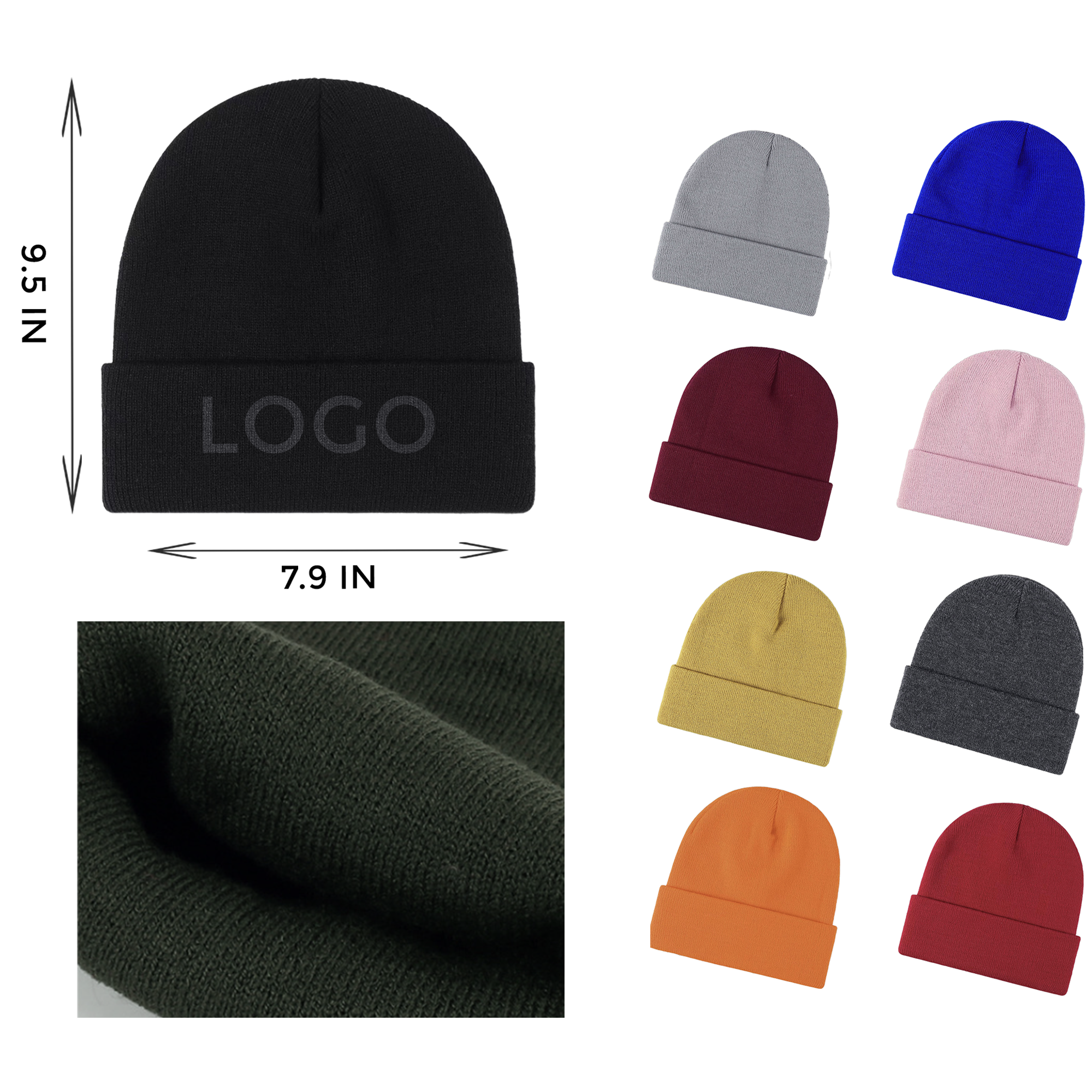 MOQ 10 PCS Warm - keeping Cold Proof Knitted Hat 1