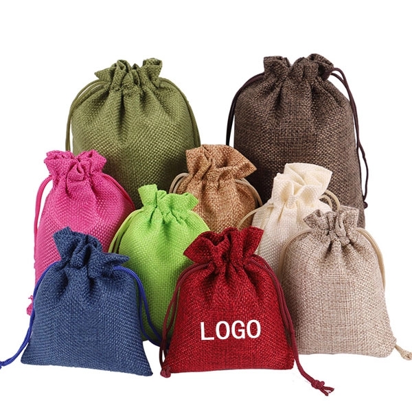 Jute Burlap Drawstring Jewelry Bags 10