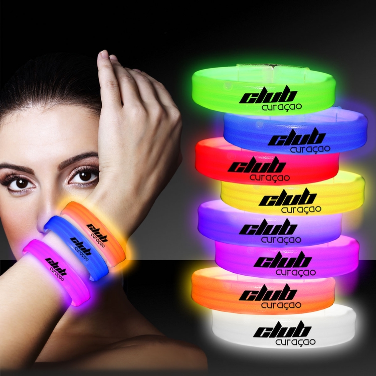 9" Deluxe Triple Wide Light Up Glow Bracelet 2