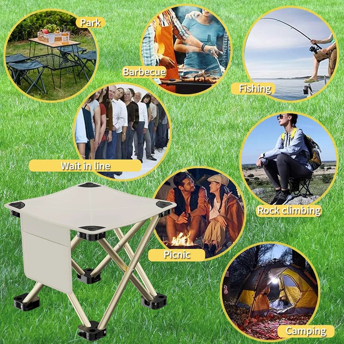 Portable Folding Camping Stool with cary bag 2