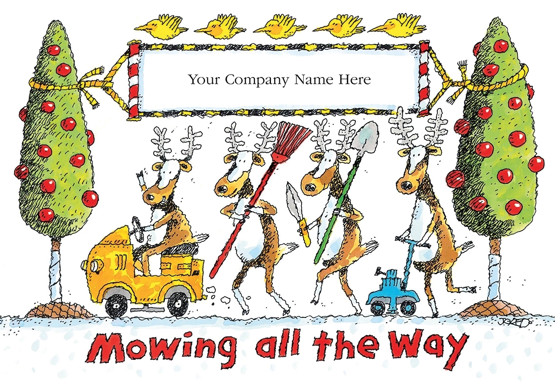 Landscaping Reindeer Holiday Cards 1