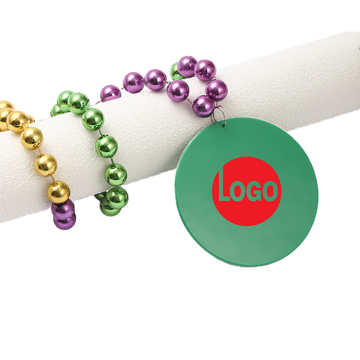 Plastic Plated Bead Round Pendant Minimalist Necklace 2