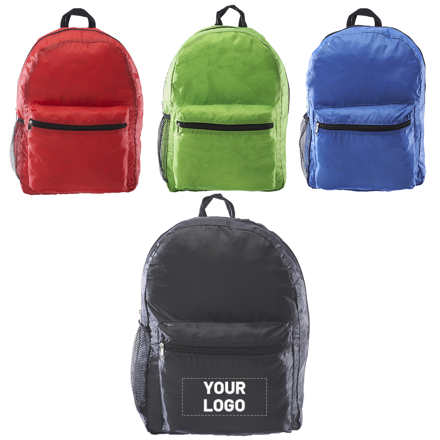 Polyester Backpack with Side Mesh Pocket 1