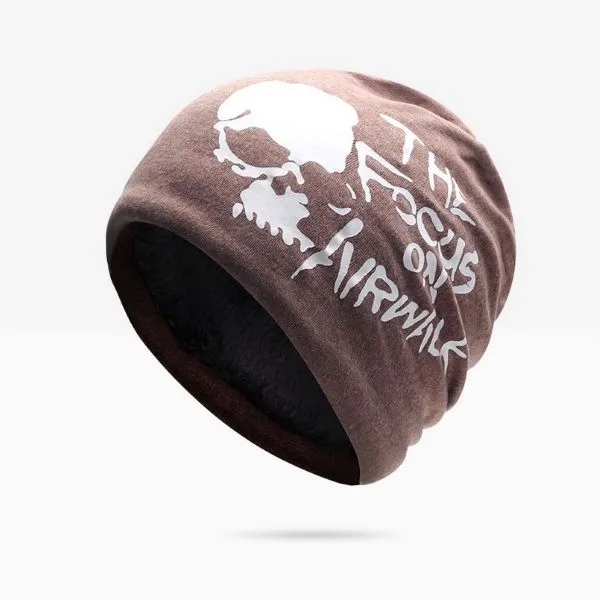 Printed Skull Cap Beanie with Fleece Lining 5