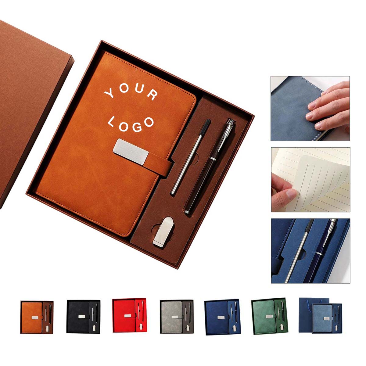 Notebook Gift Set with Color Changing Leather Cover 2