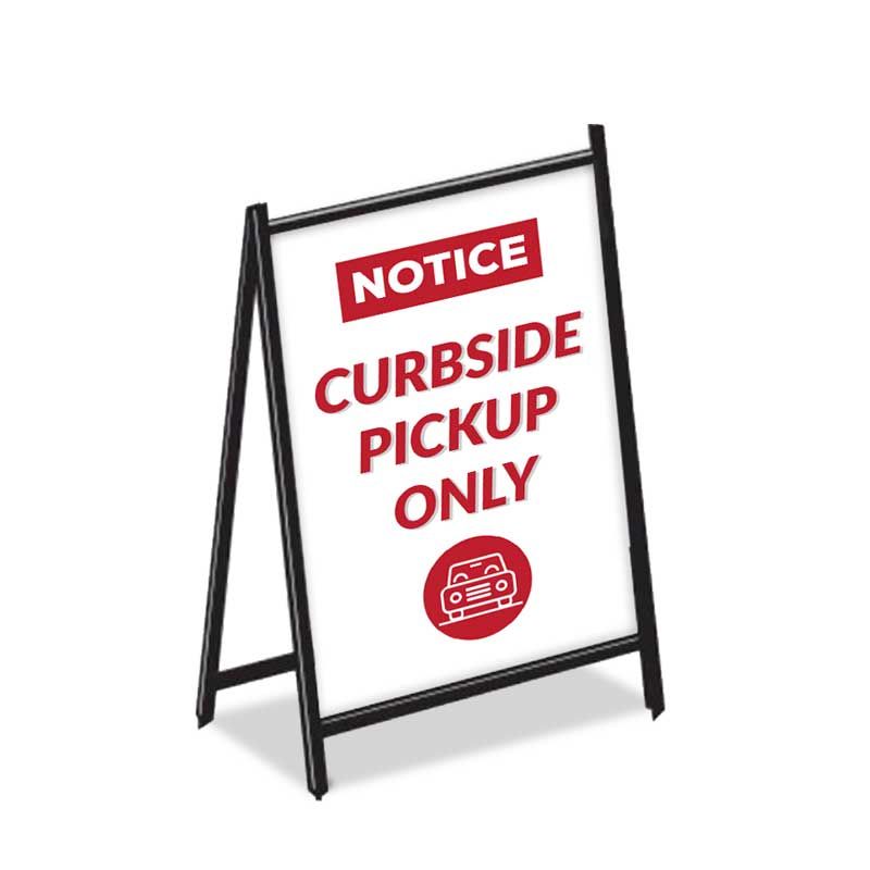 Restaurant A-Frame Sidewalk Sign - Curbside Pickup Only White 1