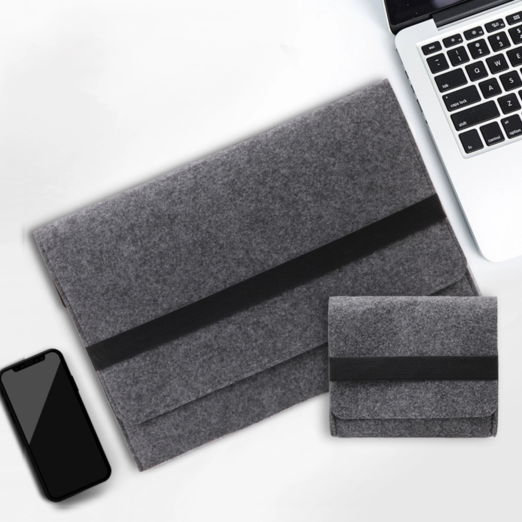 Two-in-One Felt Laptop Sleeve 7