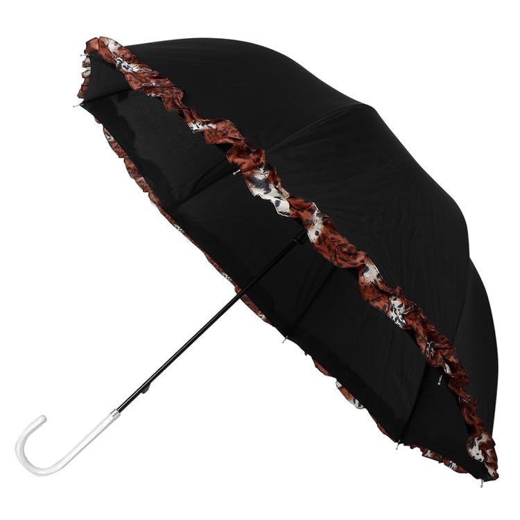 Petite Umbrellas - Black/Leopard Print Border 2