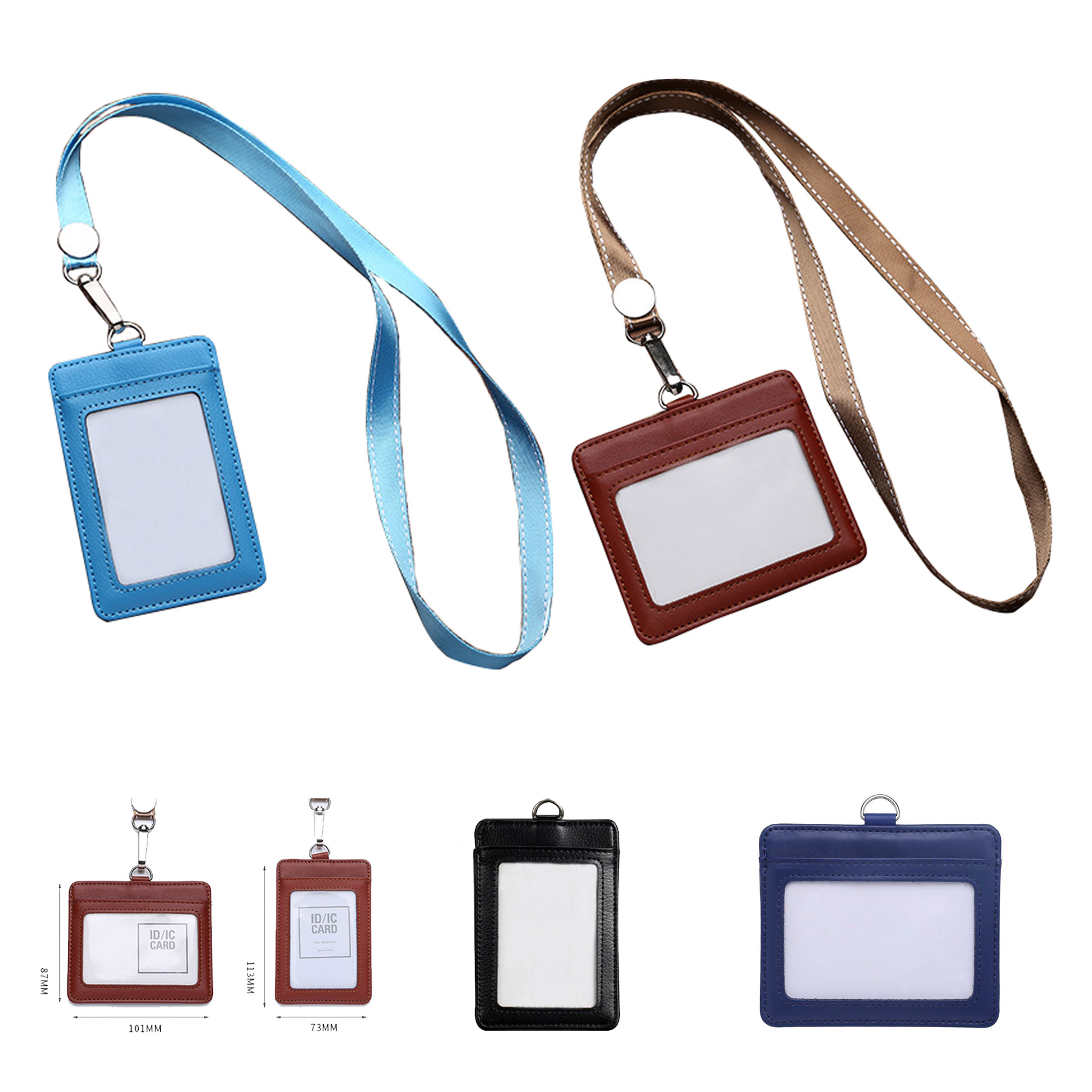 Leather Badge Holder With Lanyard 1