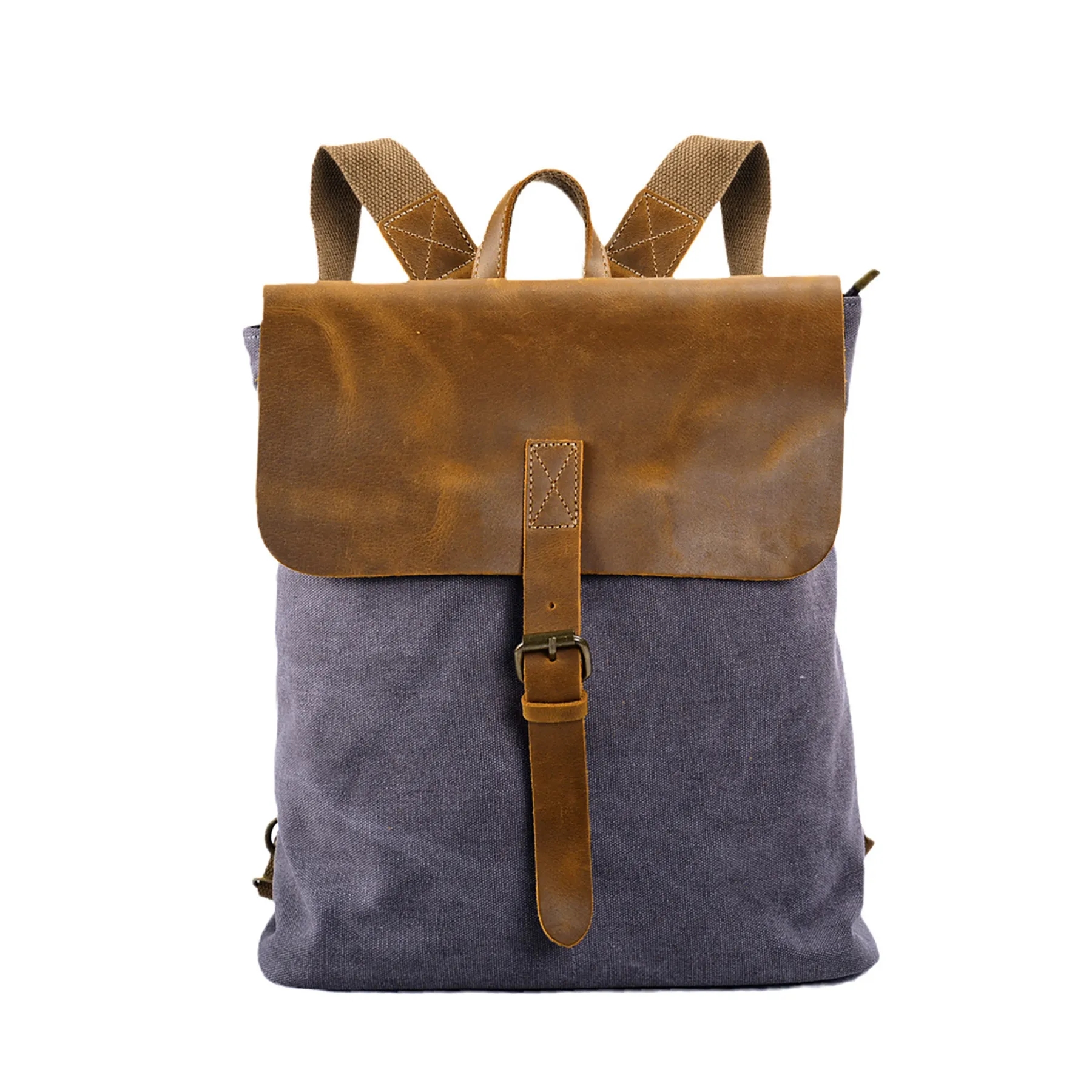 Canvas Patchwork Cowhide Simple Women's Bag 2
