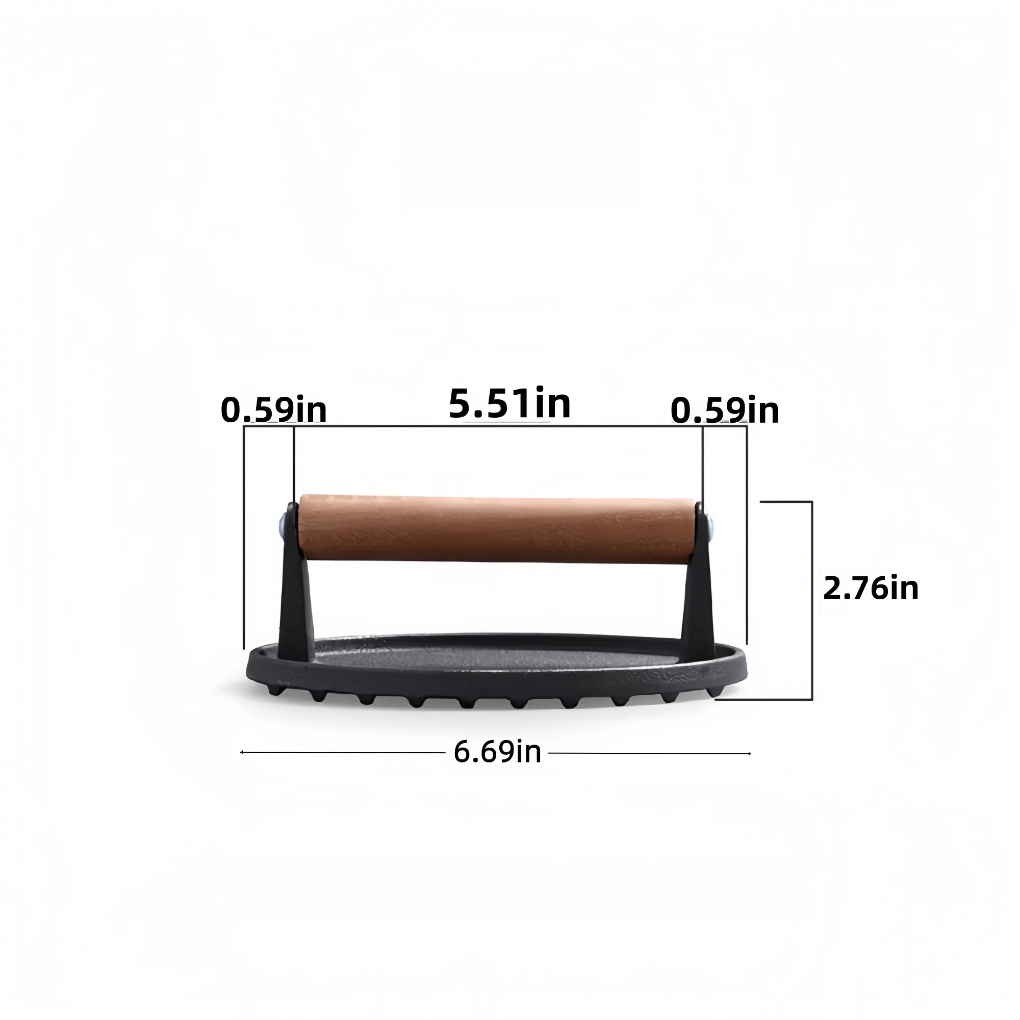 Round Cast Iron Steak Press 2