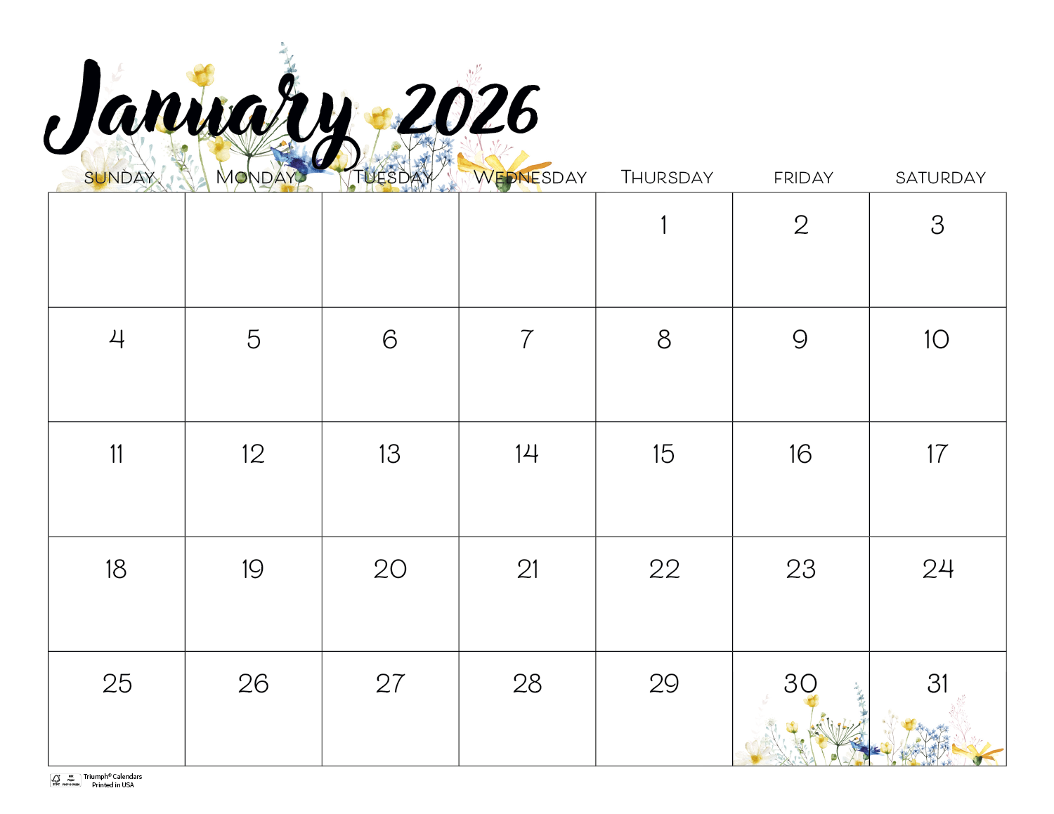 Triumph® Calendars Small Monthly Desk Pad - Floral