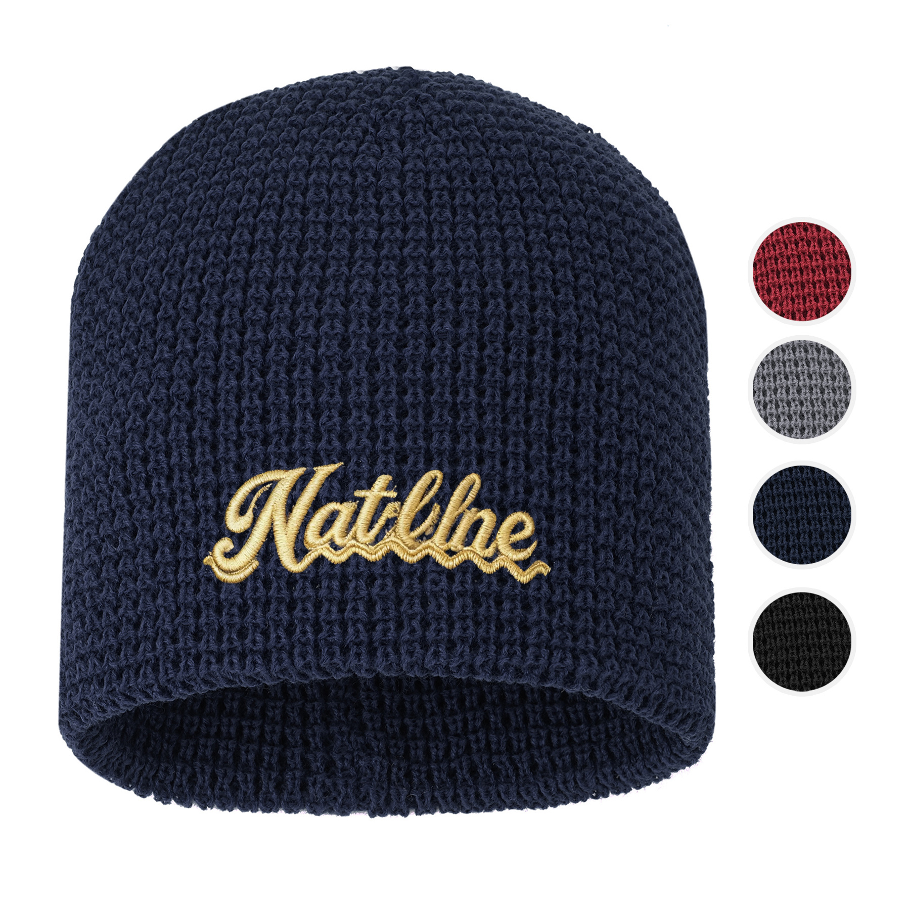 Unisex Waffle Knit Beanie With Custom Logo 8