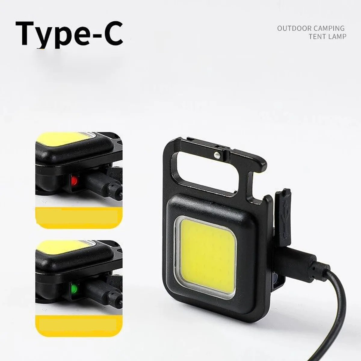 Camping Easter Emergency Rechargeable COB Keychain Light 6